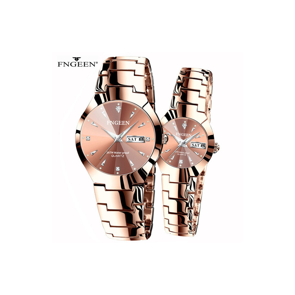 (Couple Café Or) 2024 Marque de luxe FNGEEN Femmes Montres Hommes Montre Acier Montre-bracelet Cadeau