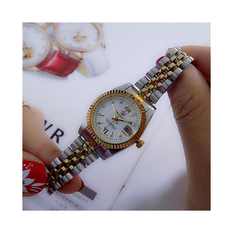 (Femme) Reginald Marque Hommes Style Robe Montre Affaires Bracelet En Acier Doré Hommes Montre À Quartz
