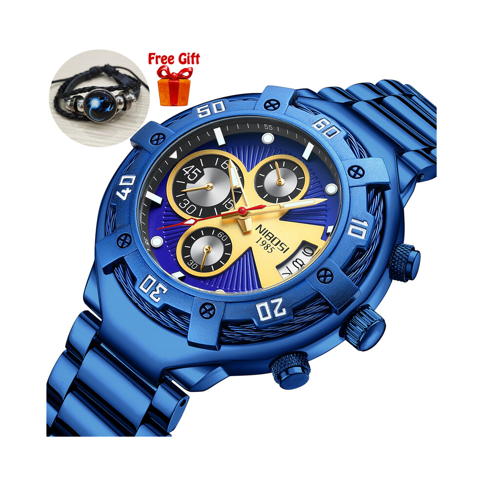 (2577-C) NIBOSI Montres pour hommes de conception de mode Montres-bracelets de sport de luxe de marque