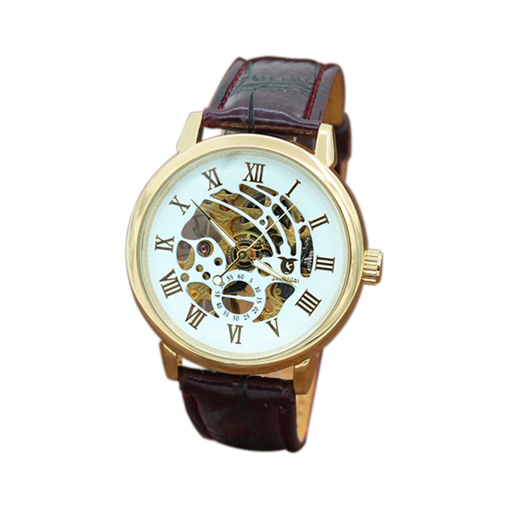 (Type Blanc 2) Nouvelle arrivée montre homme remontage manuel squelette automatique mécanique en acier
