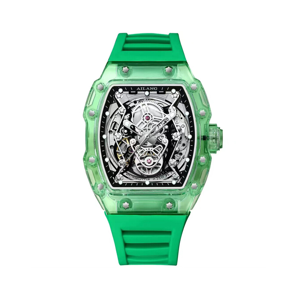(Greenn)AILANG Nouvelle Montre Mécanique Tonneau Creuse de Designer Hommes Marque de Luxe Squelette
