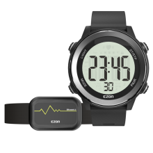(Schwarz) EZON T057 Herren Pulsmesser Laufen Digitaluhr Alarm Chronograph Kalorienzähler Sport