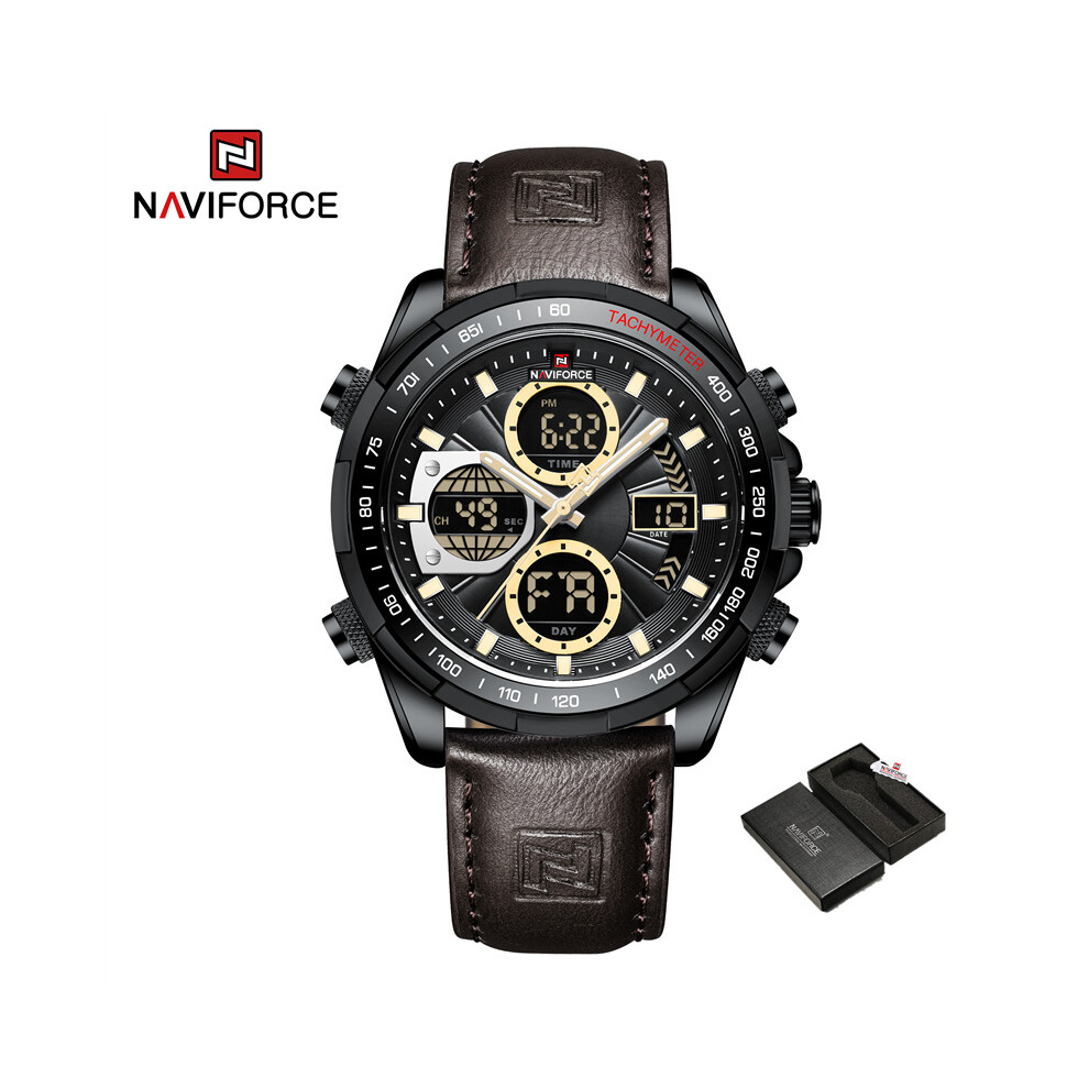 (BYDBN-BOX) Nouvelles montres militaires de mode NAVIFORCE pour hommes Montre chronographe de sport