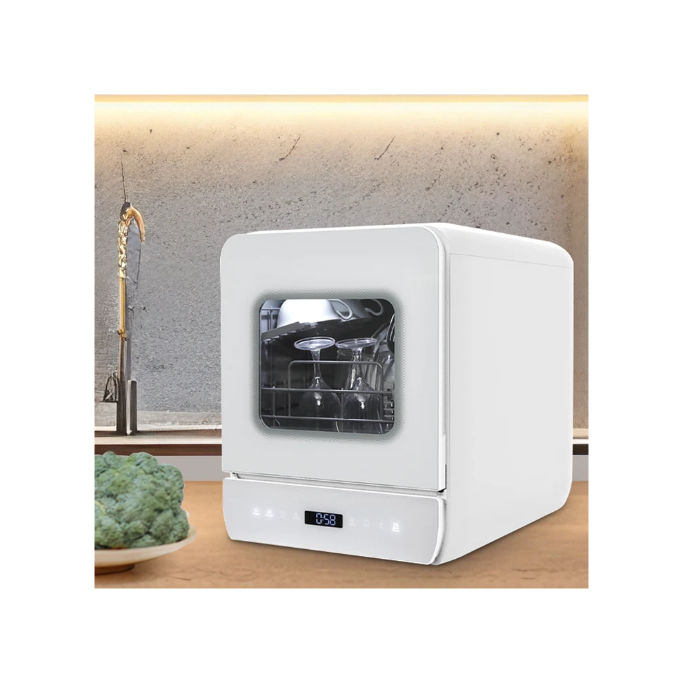 (White) 5L Mini Dishwasher 6-Program TableTop Dish Cleaner