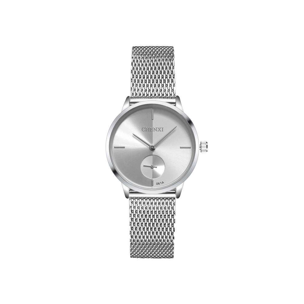 (Femmes Argent Blanc) CHENXI Top Montre pour Hommes Dames Marque De Luxe Couple Quartz Montre-Bracelet