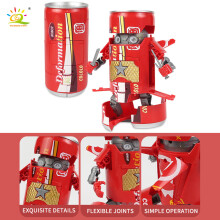 (Red)HUIQIBAO Creative Deformed Soda Robot Warrior Model Beverage Can Deformation Toys City Action Figures