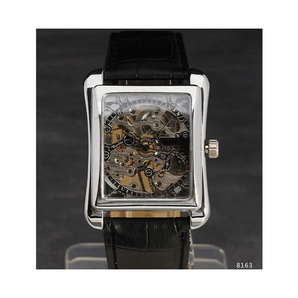 Montres steampunk (argent) pour femmes, montre de luxe automatique, remontage manuel doré, squelette,