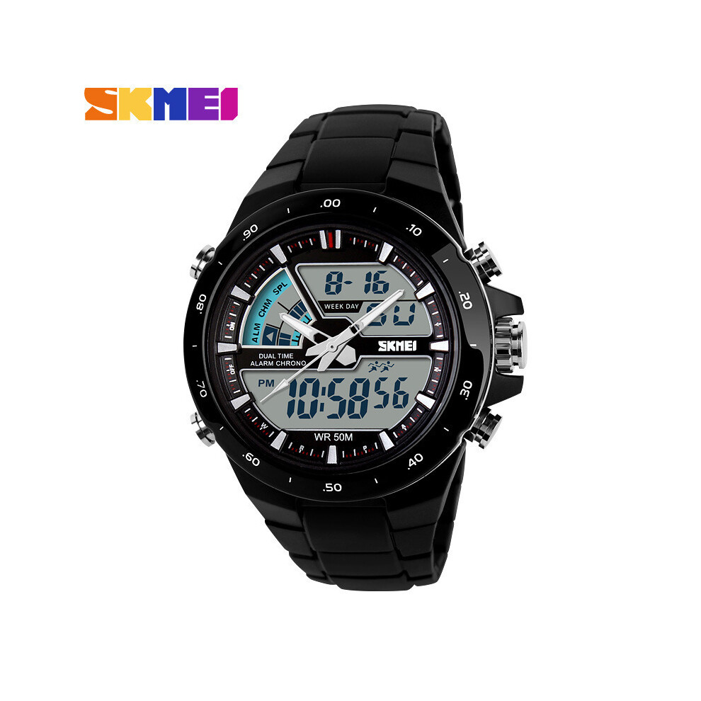 Montre de sport étanche SKMEI 1016 pour homme, à quartz, double affichage, chronomètre et affichage