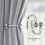 (Chrome) Curtain Hold Backs Pair Metal Curtains Plain Ball Holdbacks 6