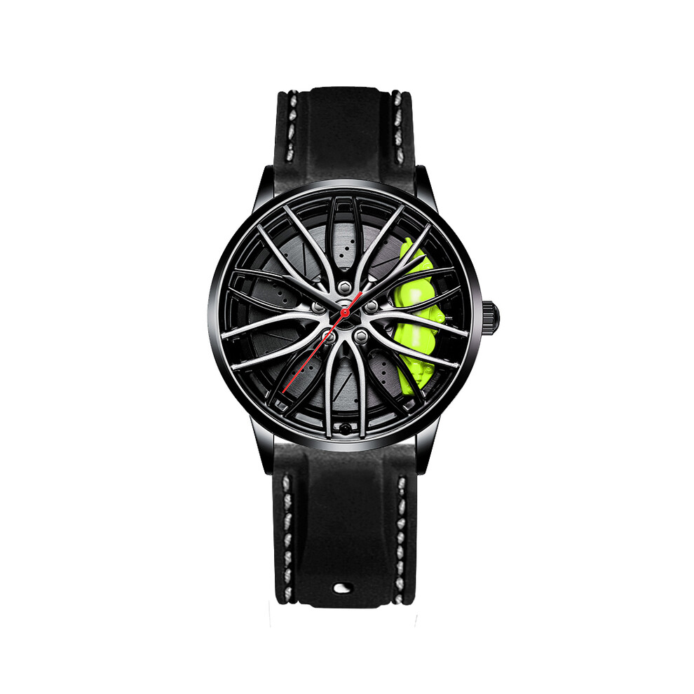(BMW-M4-Green-GJ) Nouvelles montres hommes voiture de sport hommes montres quartz étanche sport jante