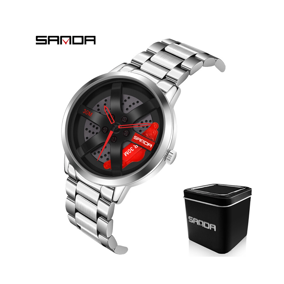 (MEN 5) SANDA 1075 1073 Montre de sport pour hommes et femmes de marque supérieure, cadran rotatif militaire