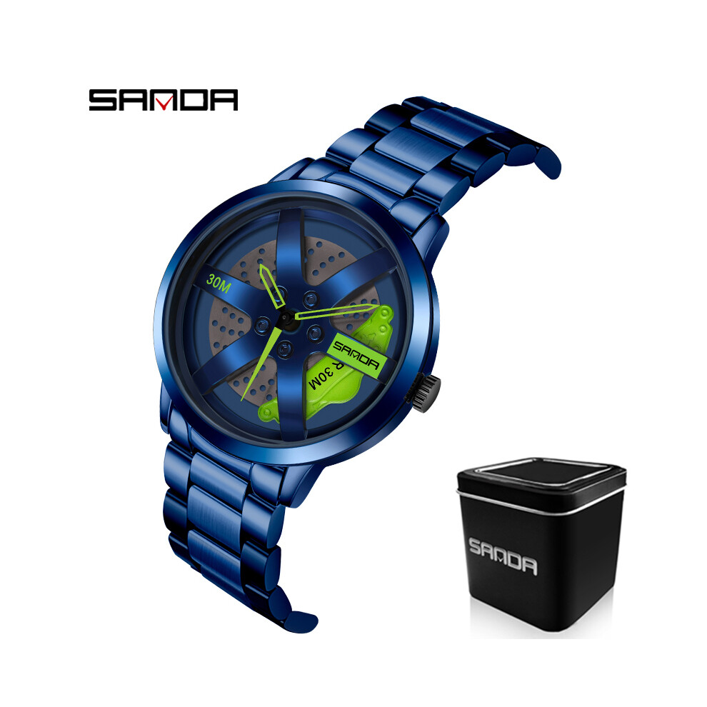(MEN 6) SANDA 1075 1073 Montre de sport pour hommes et femmes de marque supérieure de luxe, cadran rotatif