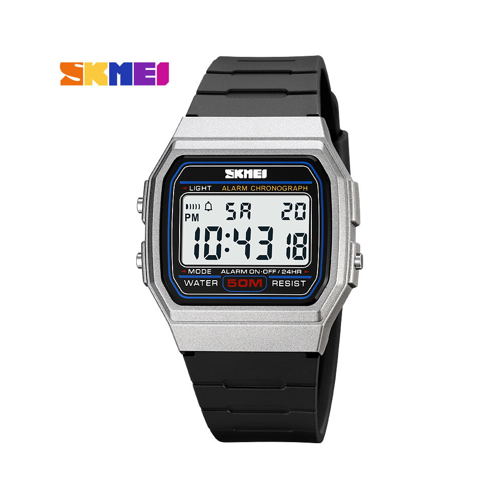 (argent) SKMEI Montres Hommes Alarme Chronographe LED Hommes SKMEI Top Marque Montres de Sport de Luxe