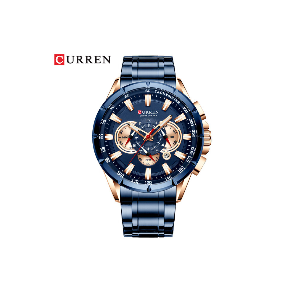 (8363 rose bleu) Montres Curren Couple 2020 Marque Luxe Chronographe Montres-bracelets Homme Acier Inoxydable