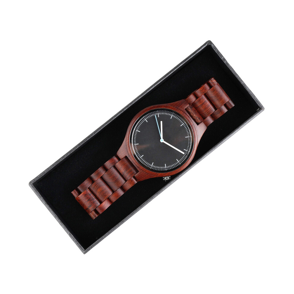 (Sandale rouge pour femme) Montre en bois ALK Vision pour couple, montre à quartz en bois pour femme,