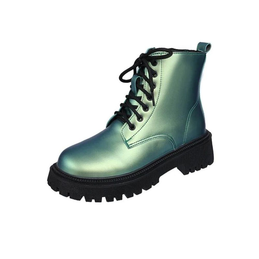 (green, 37) PU Mid-Calf Fashion Boots 2024 Hot Sale Square Heel Ladies Shoes Winter  Lace-up Round Toe Mid Heel Solid Novelty Women&apos;s Boots