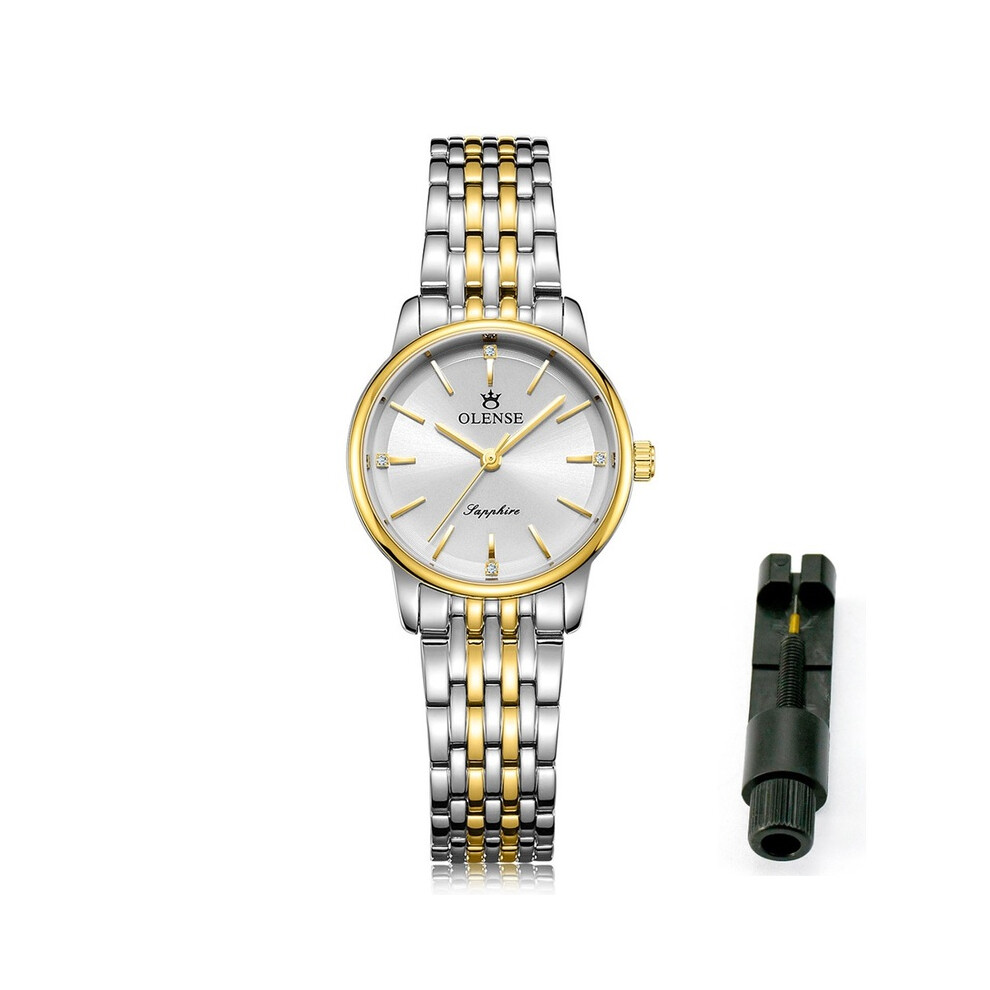 (Or pour femme) OLENSE 8035 Montre de luxe pour couple en acier inoxydable Montre à quartz pour femmes