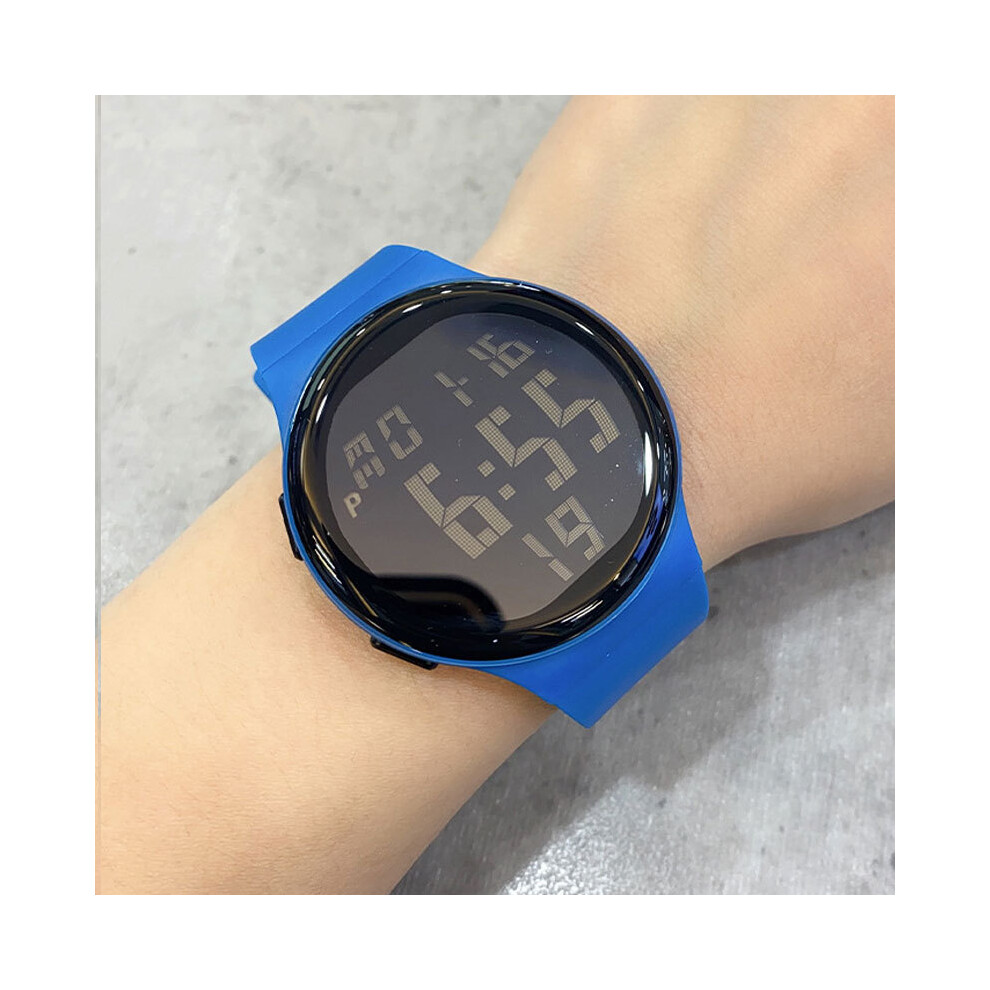 (Bleu) SANDA Montre numérique pleine grandeur à gros chiffres, facile à lire, étanche 5 ATM, montres