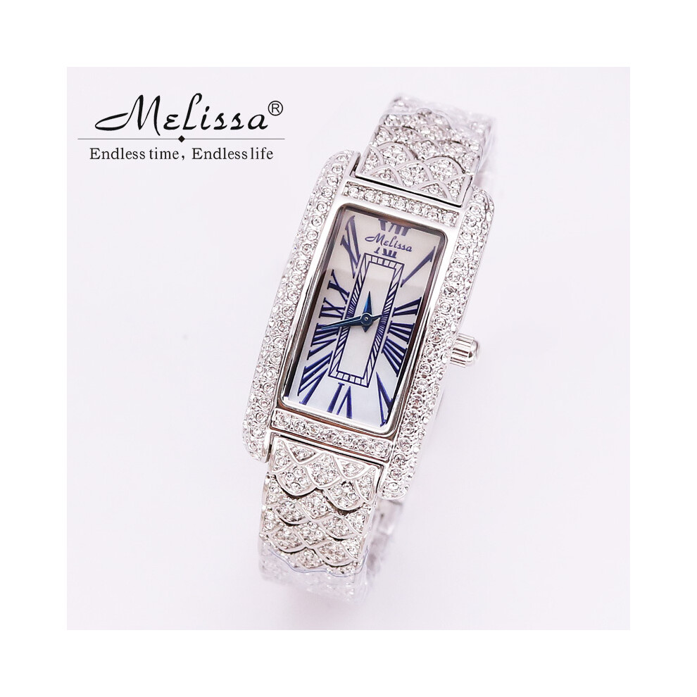 (23 33 mm) SOLDES !! Montre Melissa Crystal pour homme et femme à prix réduit, montre de luxe avec strass