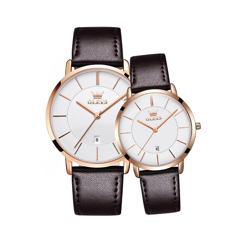 (couleur 03) Montre originale OLEVS pour couple, montre-bracelet étanche pour homme