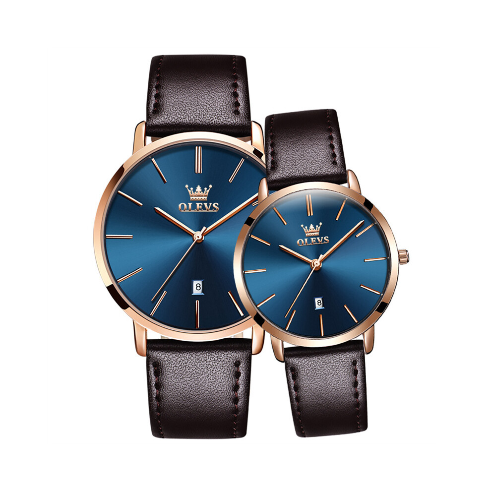 (couleur 02) Montre originale OLEVS pour couple, montre-bracelet étanche pour homme