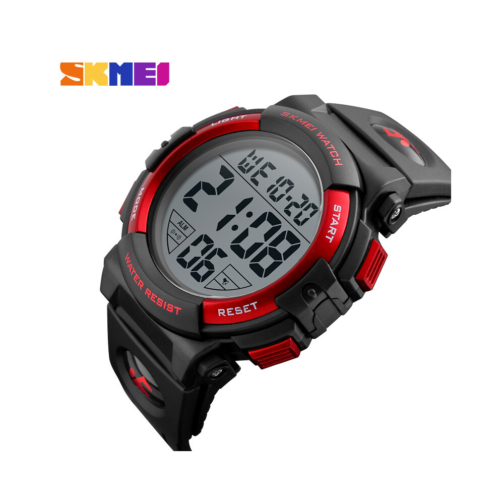 (rouge) SKMEI Hommes LED Montres-bracelets Ronde Numérique Électronique Hommes Montre Étanche Pour Hommes