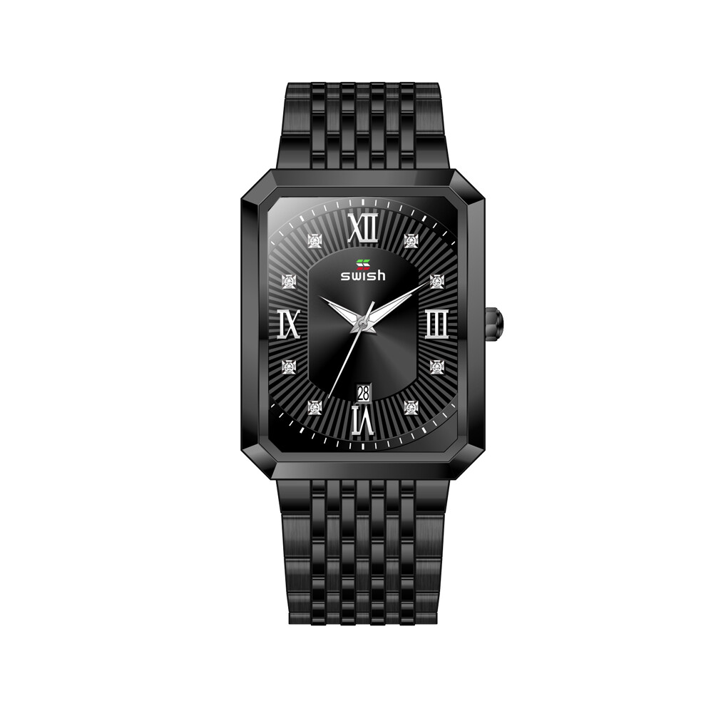 Montres de luxe dorées pour hommes (noires), montres-bracelets à quartz de marque supérieure, montres