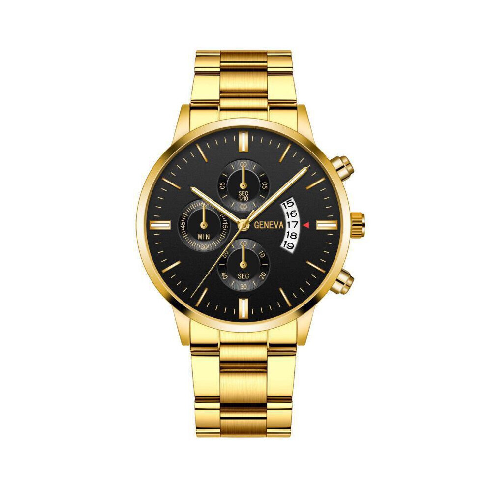 (style 1) Montre à quartz de marque Geneva pour homme, grand cadran, calendrier, horloge, bracelet en