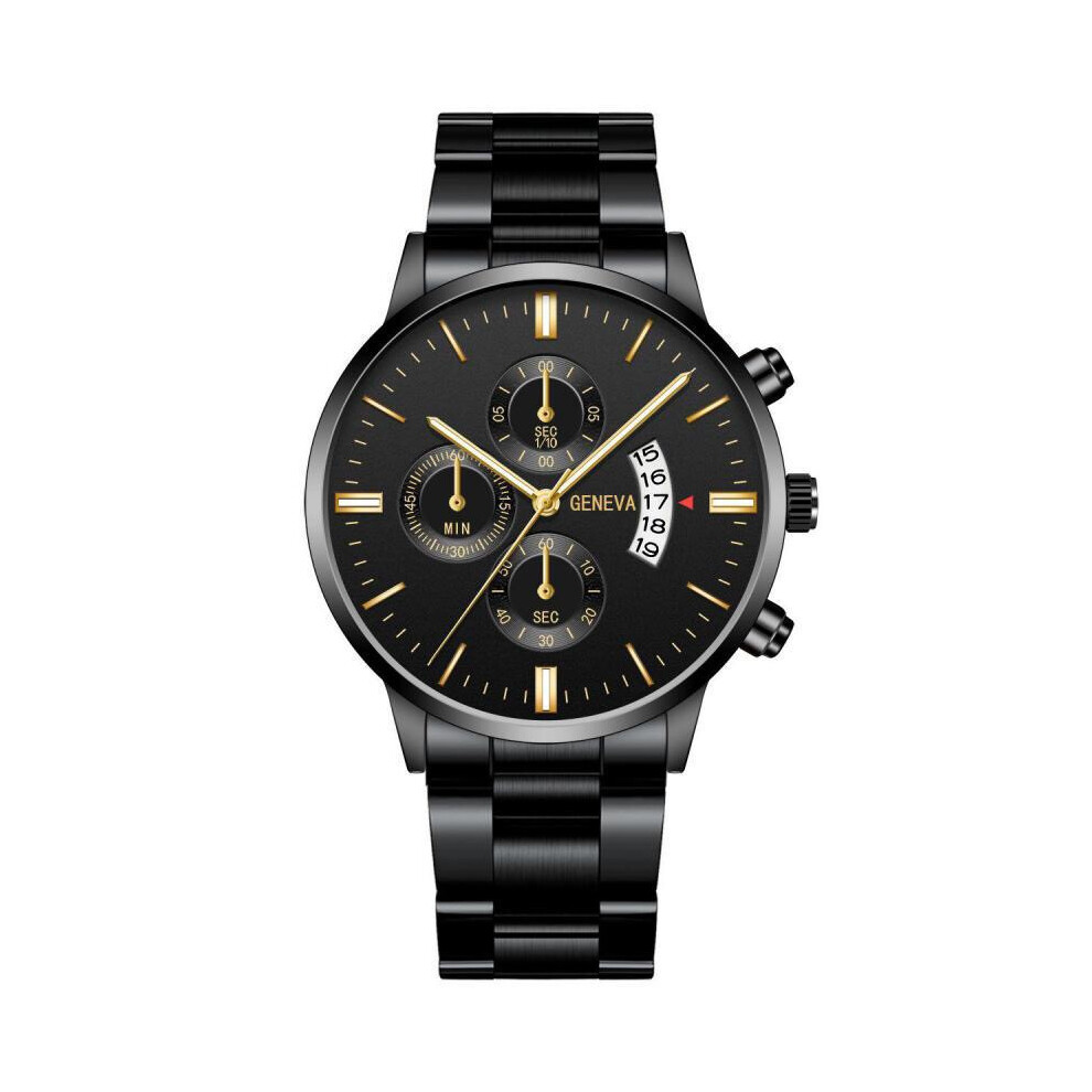 (style 3) Montre à quartz pour homme de marque Geneva, grand cadran, calendrier, horloge, bracelet en