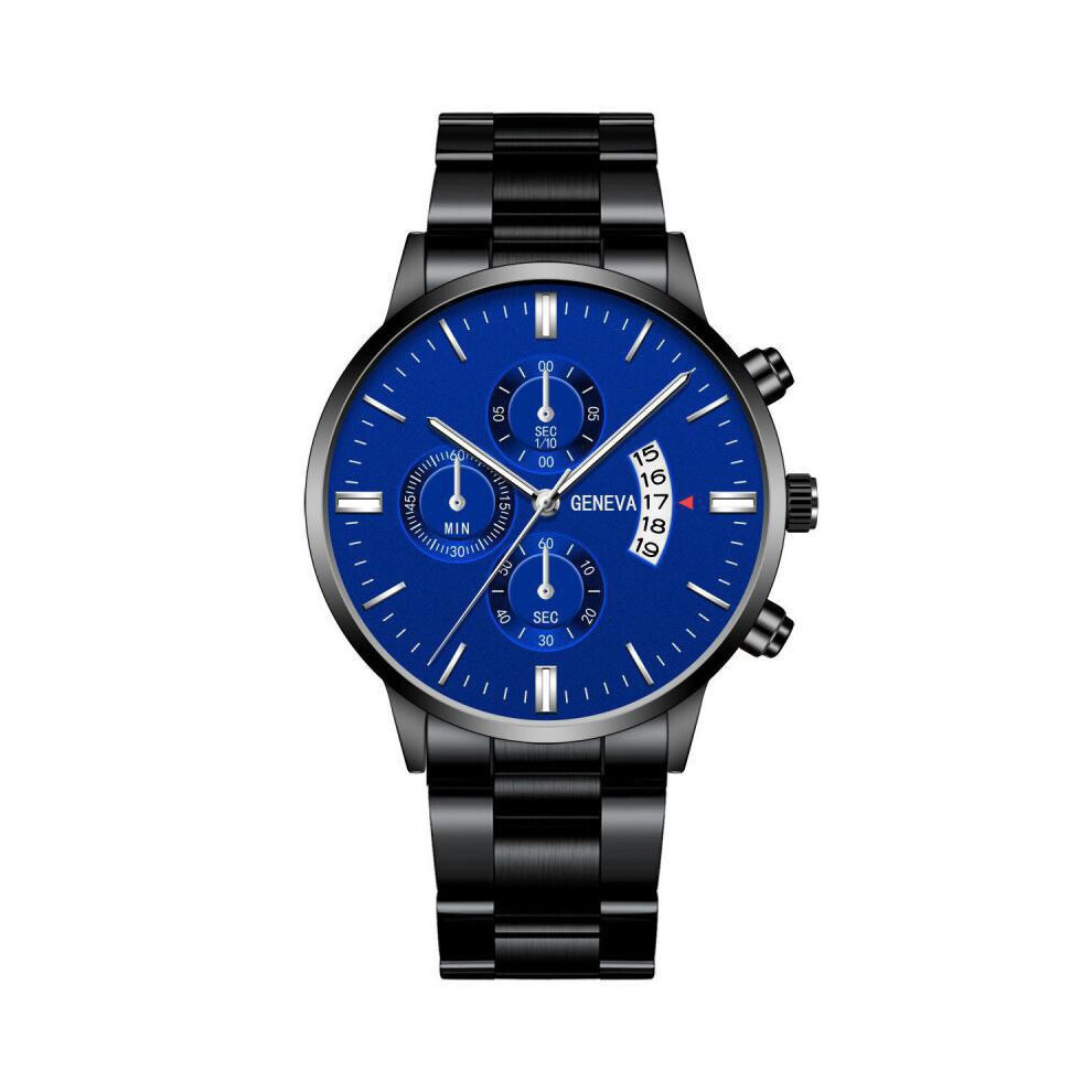 (style 5) Montre à quartz pour homme de marque Geneva, grand cadran, calendrier, horloge, bracelet en