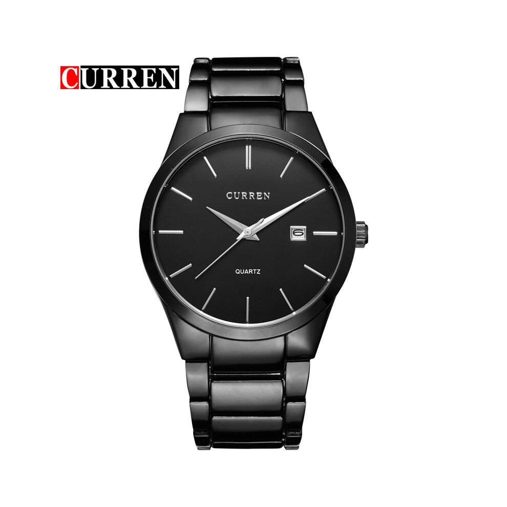(Noir) CURREN Montres Hommes Top Marque Luxe Hommes Militaire Montres-Bracelets Entièrement En Acier
