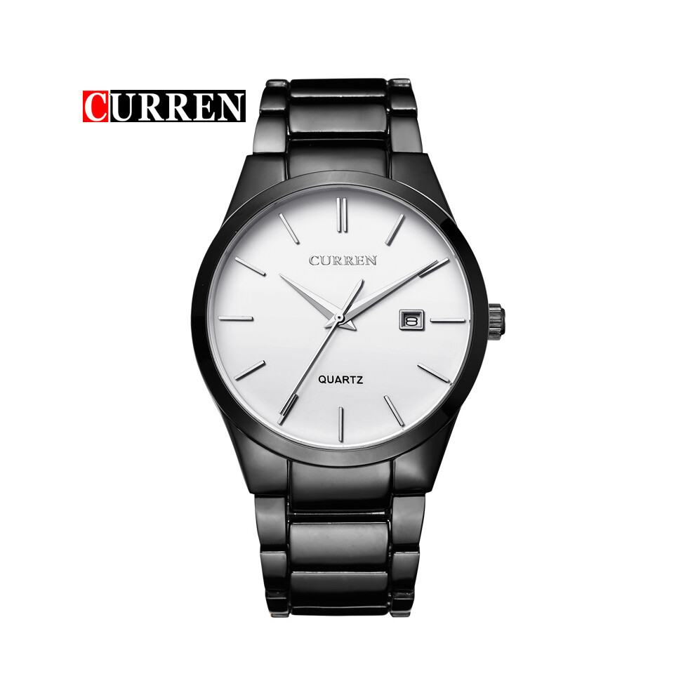 (noir blanc) CURREN Montres pour hommes Top Marque Luxe Hommes Montres-bracelets militaires Montre de