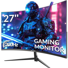 CRUA 27 Inch Curved Gaming Monitor,Full HD(1920x1080P) VA Panel 1800R 165/200Hz Refresh Rate Computer Monitor