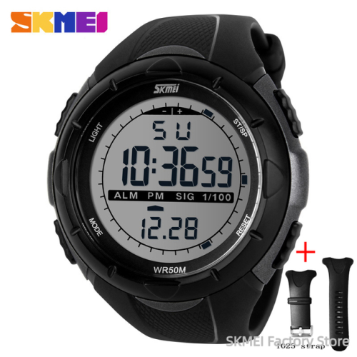 (Titanband) SKMEI 1025 Militärische wasserdichte digitale Herren-Armbanduhren Mode Sport Countdown Herren