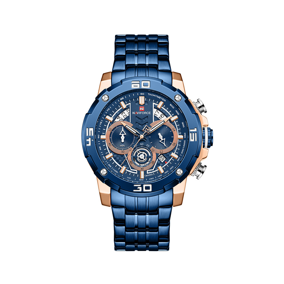 Montres pour hommes (acier or rose bleu) Montre à quartz lumineuse de luxe de marque supérieure Montre
