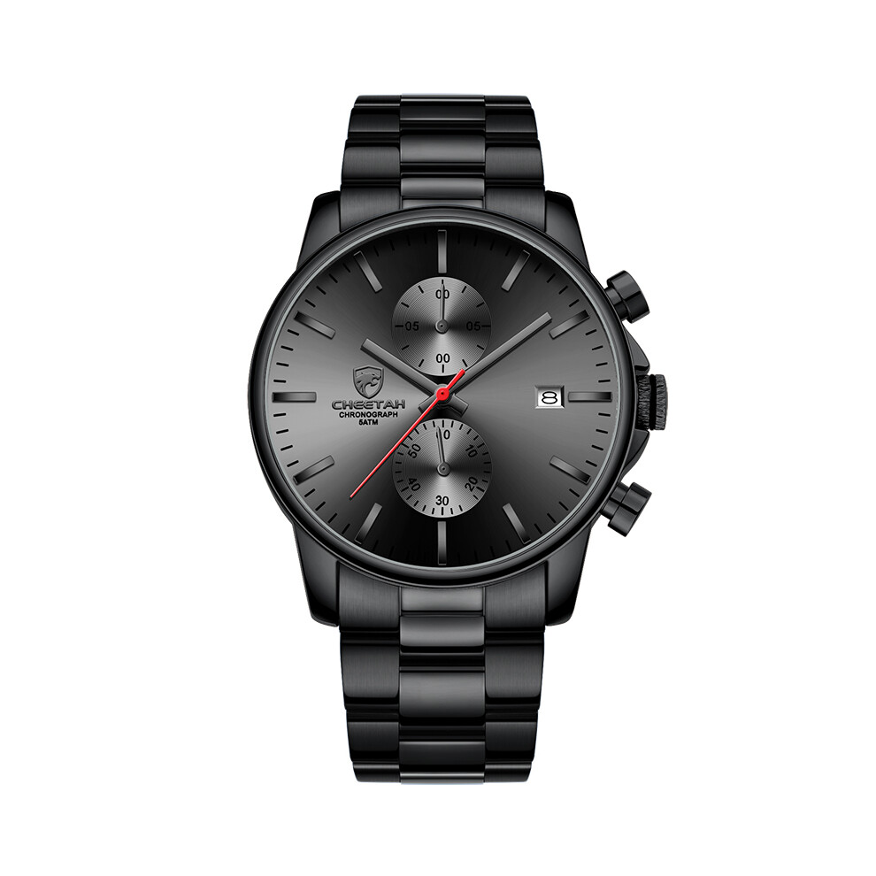 Montres de sport étanches pour hommes (acier noir rouge) Montres de luxe pour hommes de marque supérieure