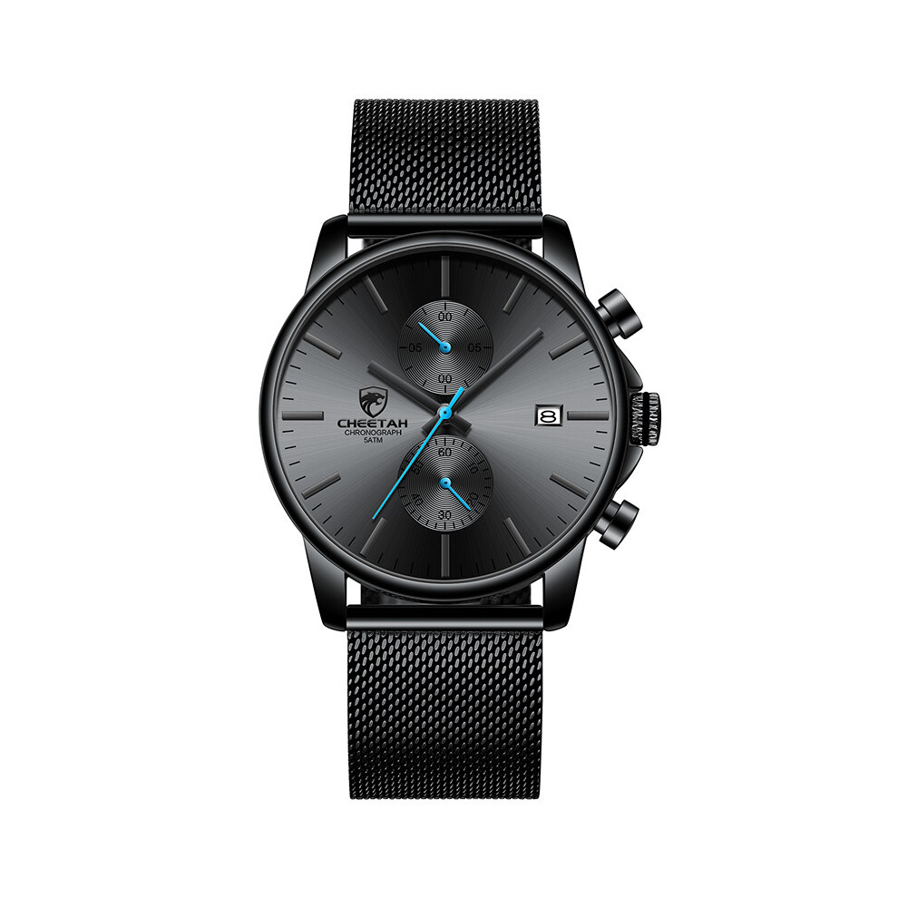 Montres de sport étanches pour hommes (maille noire et bleue), de luxe, de marque supérieure, pour hommes