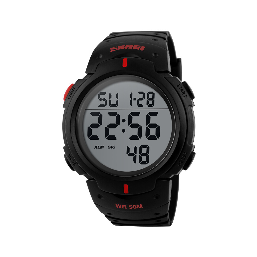 (Rouge) SKMEI Montre numérique Montre de sport en plein air Hommes Montres-bracelets Calendrier 5 Bar