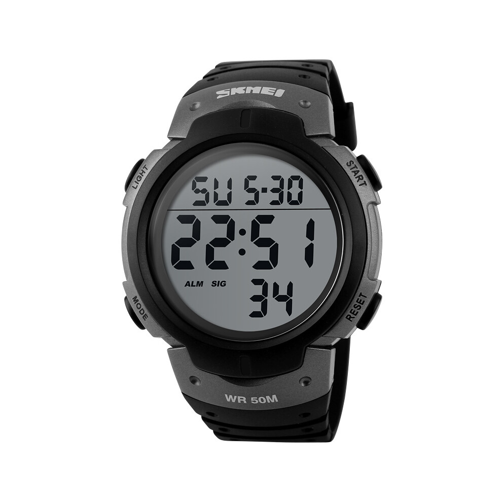 Montre numérique SKMEI (Titane) pour homme, accessoire de sport d'extérieur, étanche 5 bars, avec calendrier
