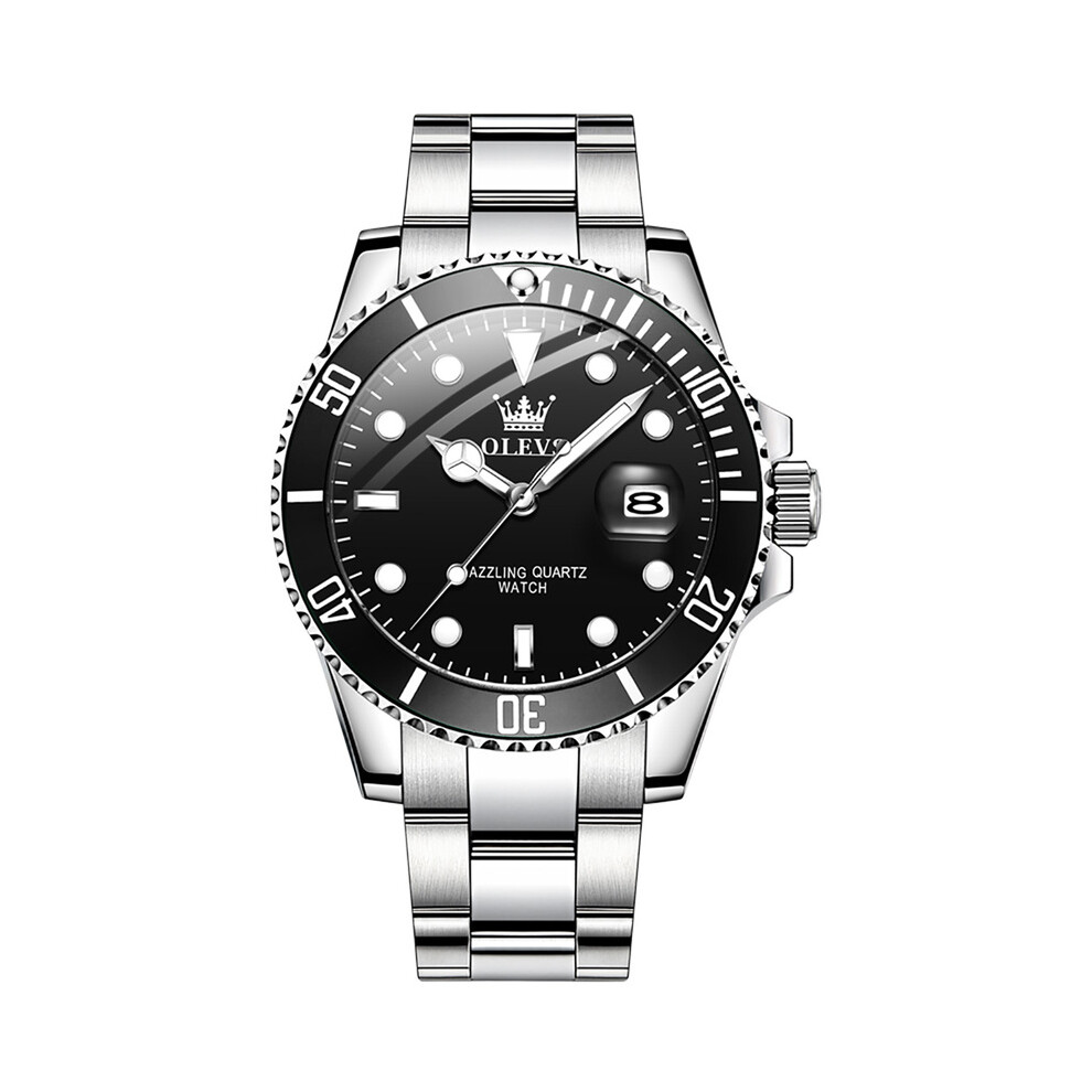 (Vert) OLEVS Montre Homme Diver Vert Montre Étanche pour Homme Acier Inoxydable Quartz Homme Montre