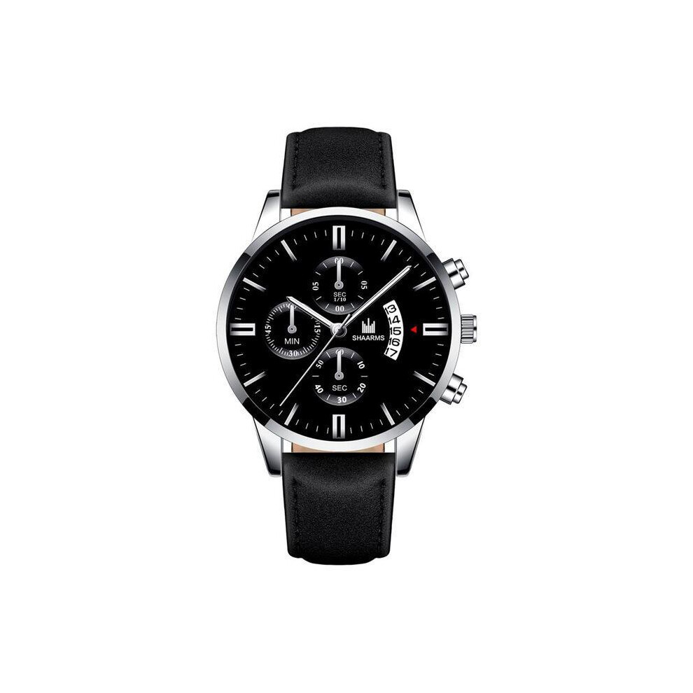 (noir argent noir) Relogio Masculino montres hommes mode Sport boîte en acier inoxydable bracelet en