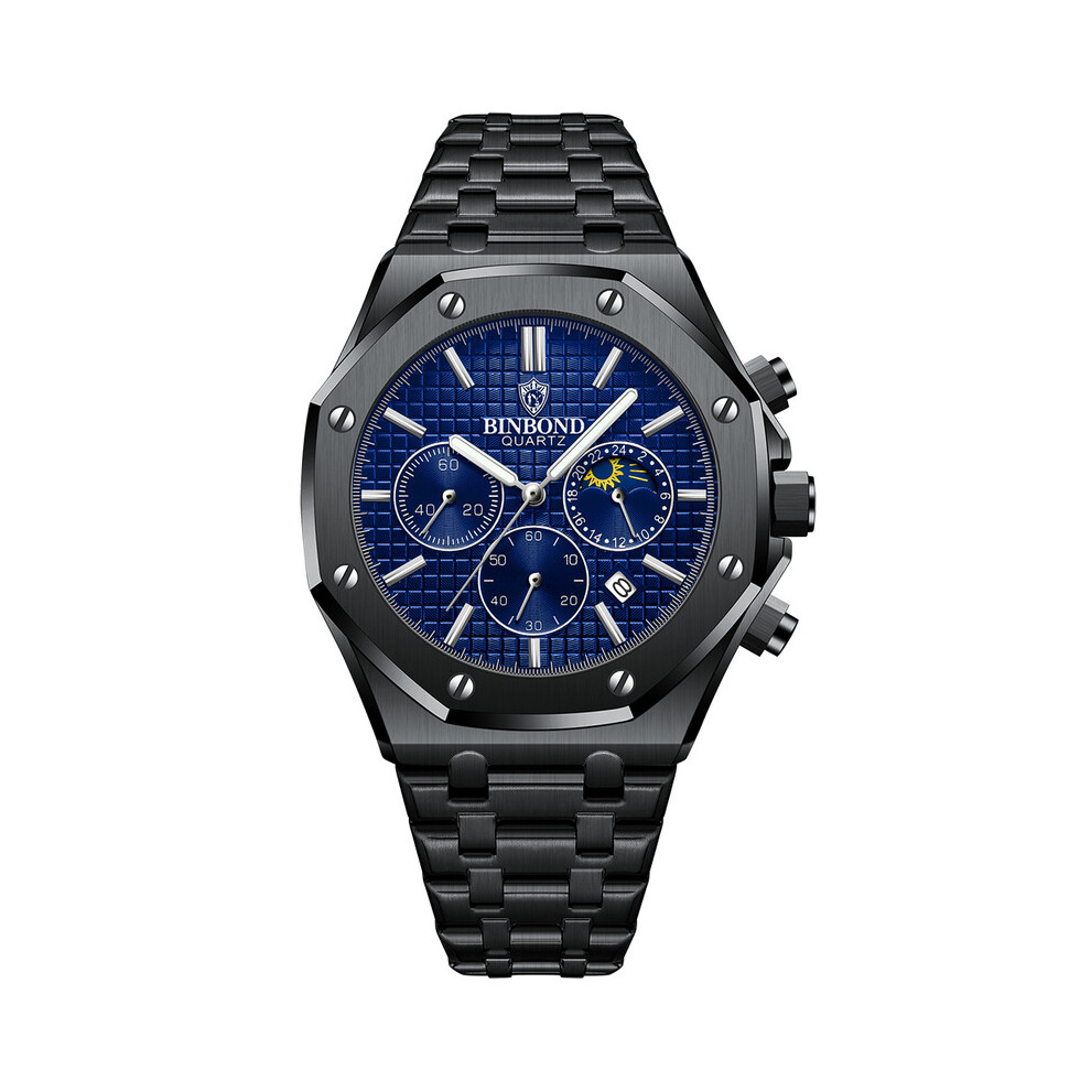 (4) Montres de luxe pour hommes, montres de sport à la mode, chronographe, quartz, acier inoxydable,