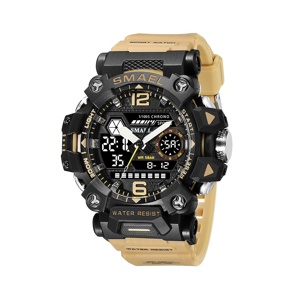 (KAHQI)SMAEL Montres Homme 50m Étanche Montre de Sport Militaire Homme Montre de Sport Numérique 8072