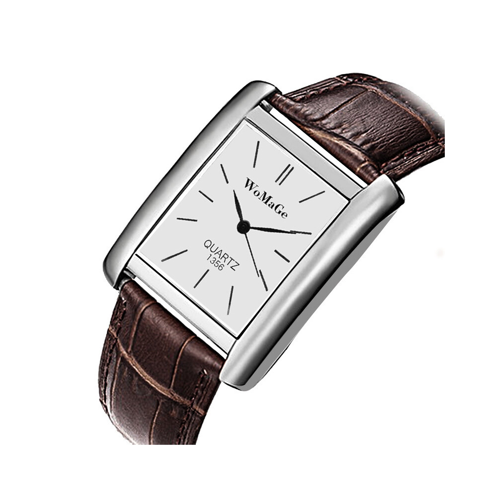 (3)2022 Nouvelle montre carrée pour hommes, boîtier en or rose et argent, montres pour hommes, marque