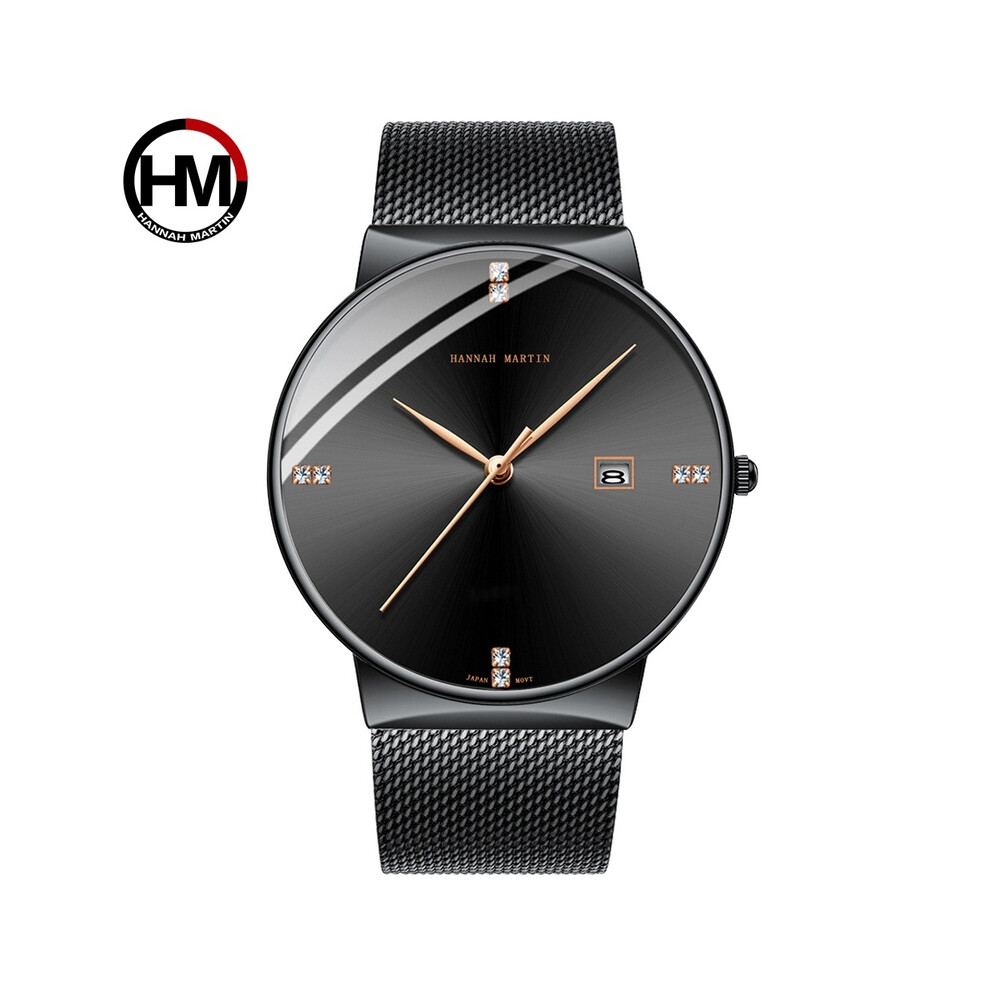 (HM-901-H-WFH) Montre homme en acier inoxydable classique affaires étanche haut de gamme mouvement à