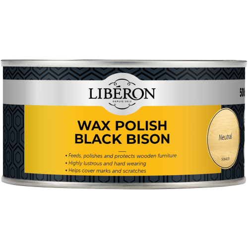 Liberon 069963 Wax Polish Black Bison Neutral 500ml