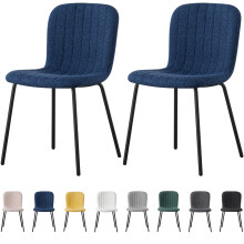(SET OF 2, BLUE) 2/4/6Pcs Fabric Dining Chair with Metal Legs Bella