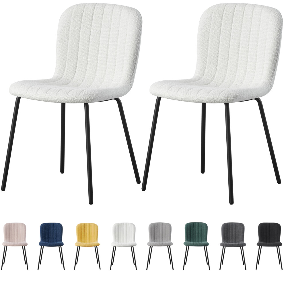 Mcc (Set Of 2, Beige ) 2/4/6Pcs Fabric Dining Chair With Metal Legs Bella