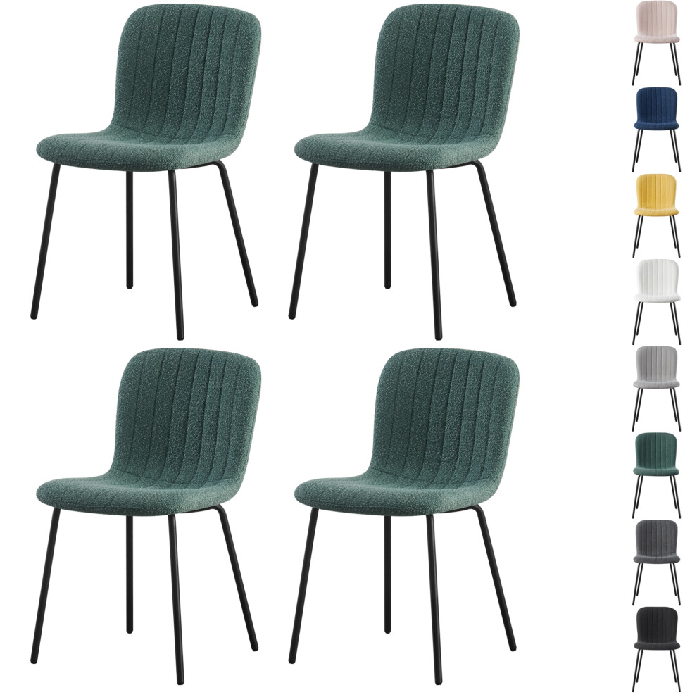 Mcc (Set Of 4, Green) 2/4/6Pcs Fabric Dining Chair With Metal Legs Bella