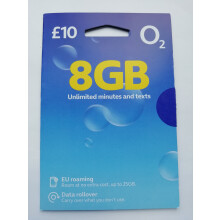 O2 Pay As You Go sim £10/month no credit included